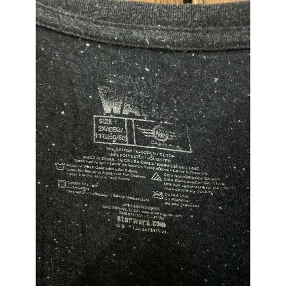 Star Wars 2XL Lucas Films Black speckled Star Wars Short Sleeve graphic Tee - Picture 3 of 4